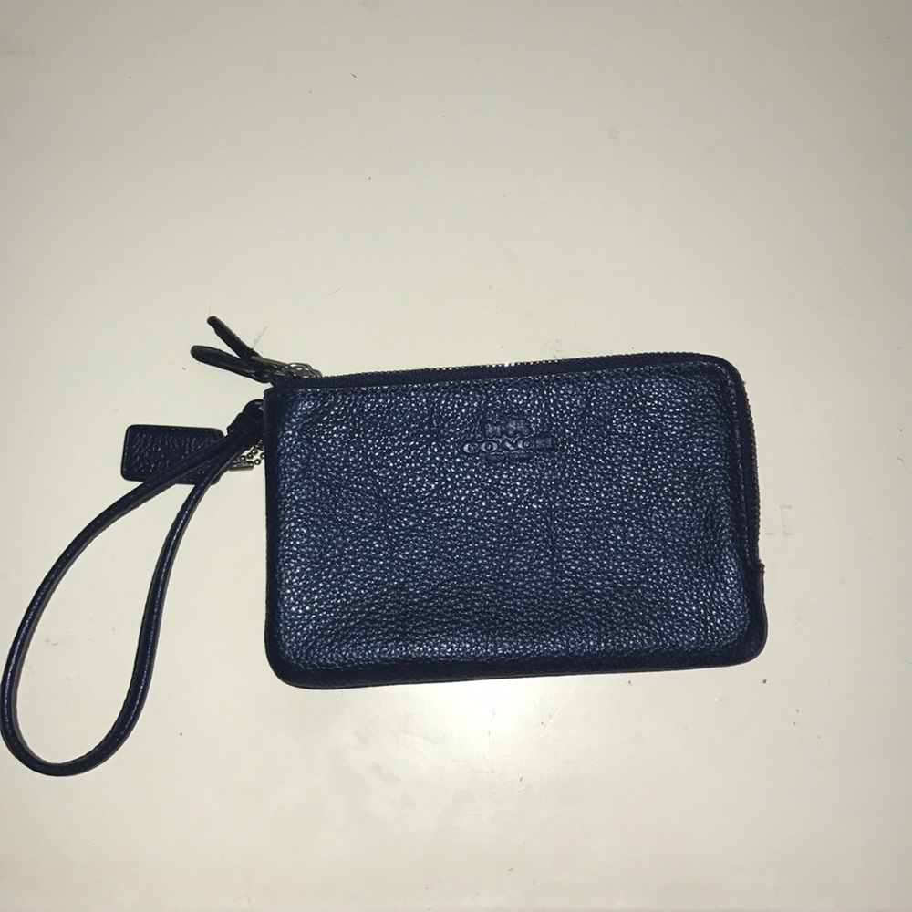 NWT Navy Coach Wristlet